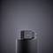 Un chargeur mural USB noir à plusieurs ports est posé sur un piédestal cylindrique contre un fond gris uni.