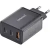 Intenso W65ACC GaN Chargeur USB 65 W 1x USB-A, 2x USB-C® noir intérieure GaN, USB Power Delivery (USB-PD)