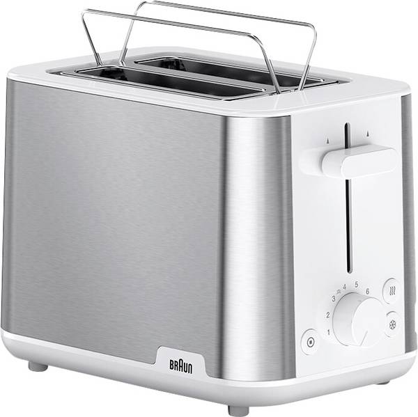 Braun HT 1510 WH Grille-pain sans BPA acier inoxydable, blanc