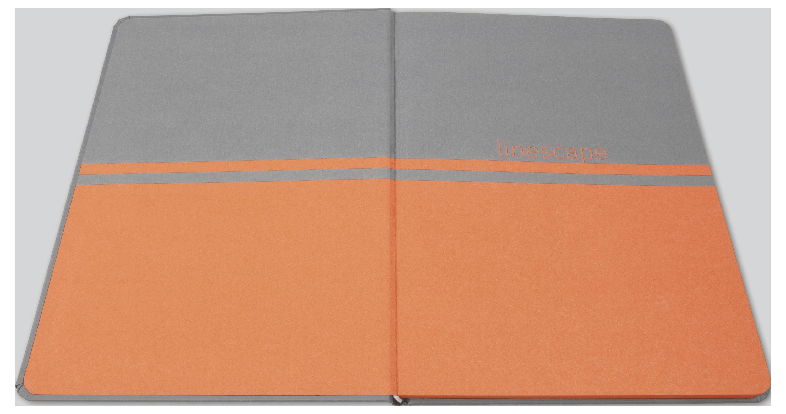 Sigel LS200 Cahier Linescape Hardcover DIN A5 quadrillé gris clair, orange fluorescent Nombre de pages: 88-3