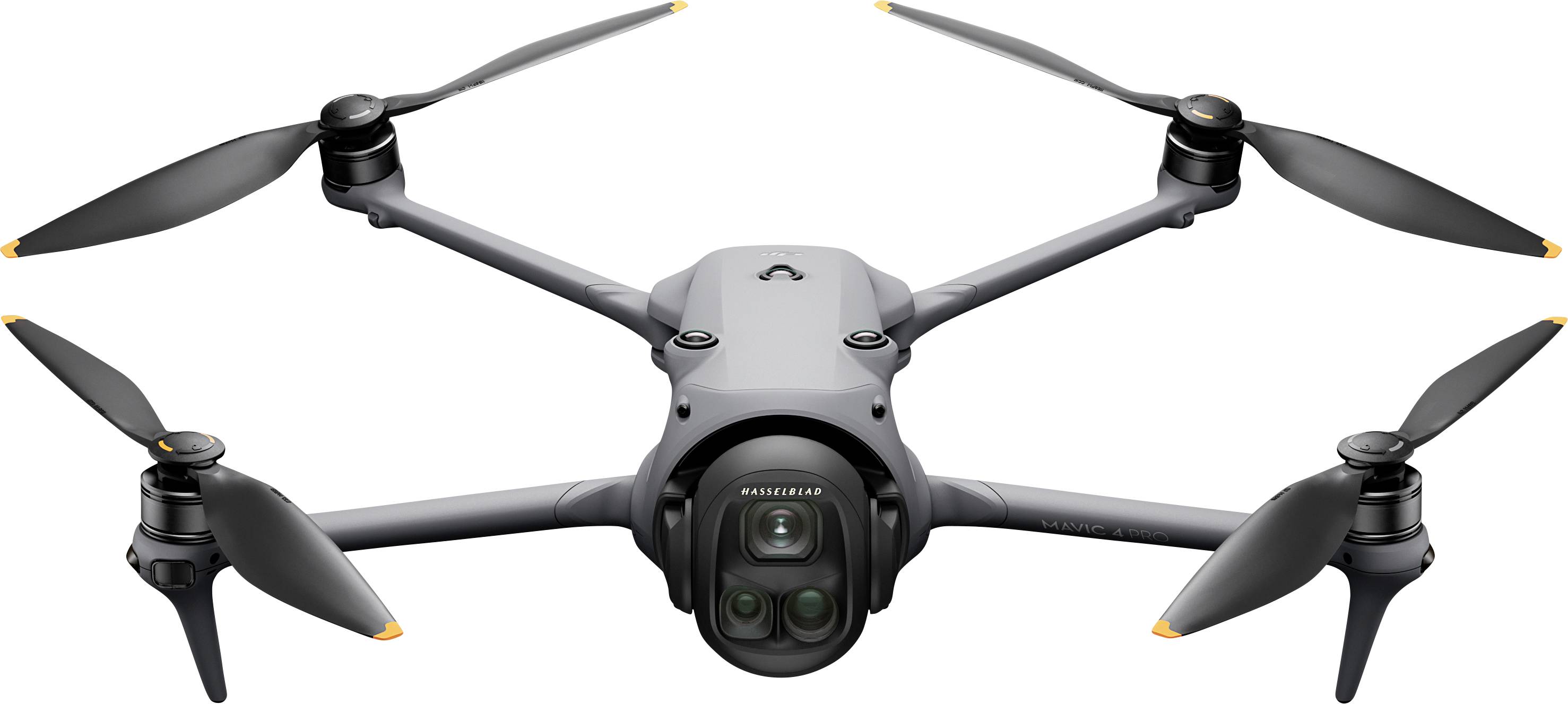 Un drone quadricoptère avec quatre hélices, caméra à l'avant. Il est conçu pour la photographie aérienne et la surveillance.