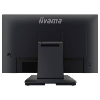 L'image montre la vue arrière d'un moniteur d'ordinateur iiyama de couleur sombre, avec un support rectangulaire et le logo iiyama en haut.