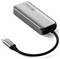 Un adaptateur USB-C vers Ethernet élégant et métallique, doté d'un câble tressé, conçu pour connecter des appareils USB-C aux réseaux filaires.
