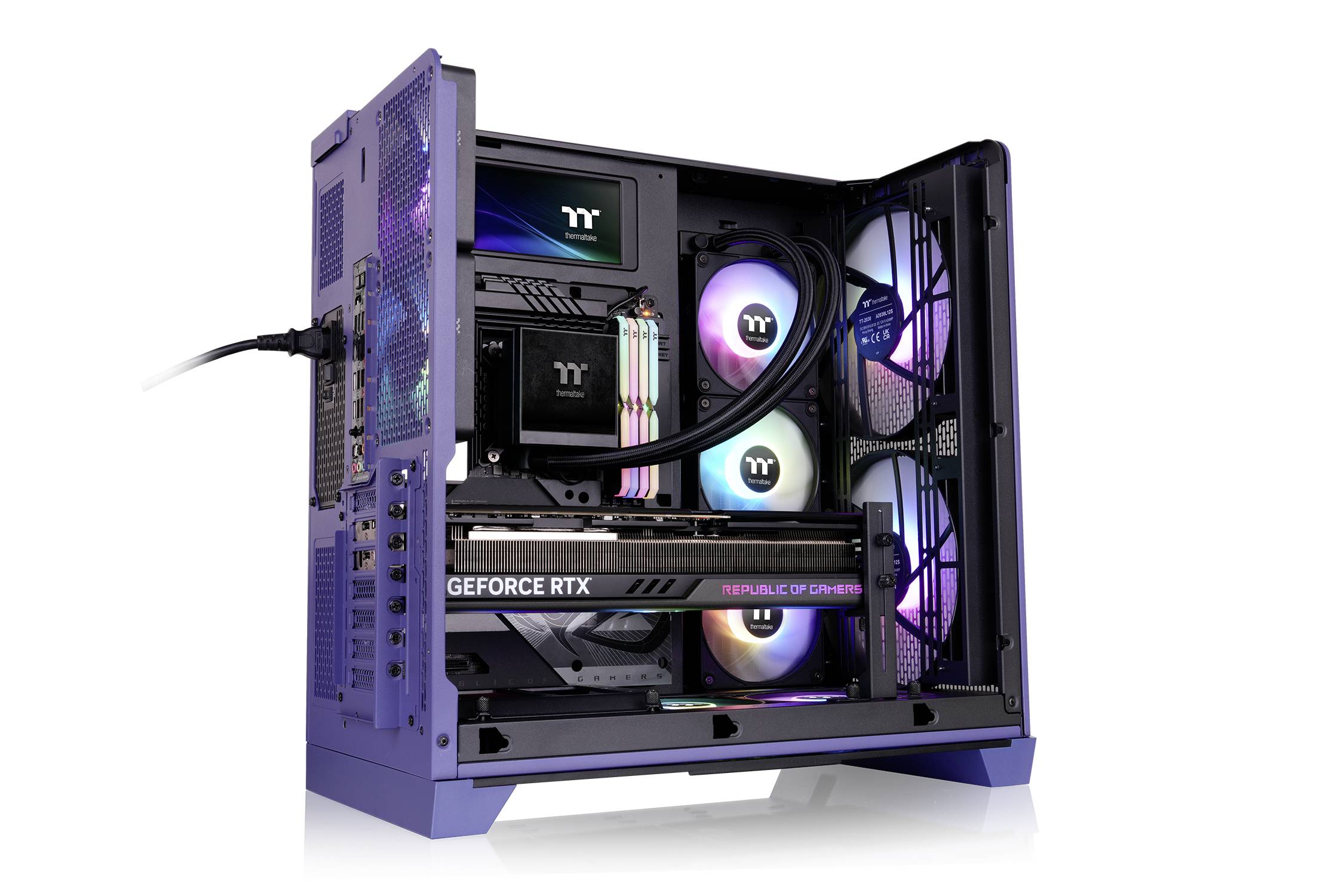 Thermaltake View 390 Air Future Dusk Boîtier PC bleu foncé filtre anti-poussière, éclairage intégré, 2 ventilateurs pré--29