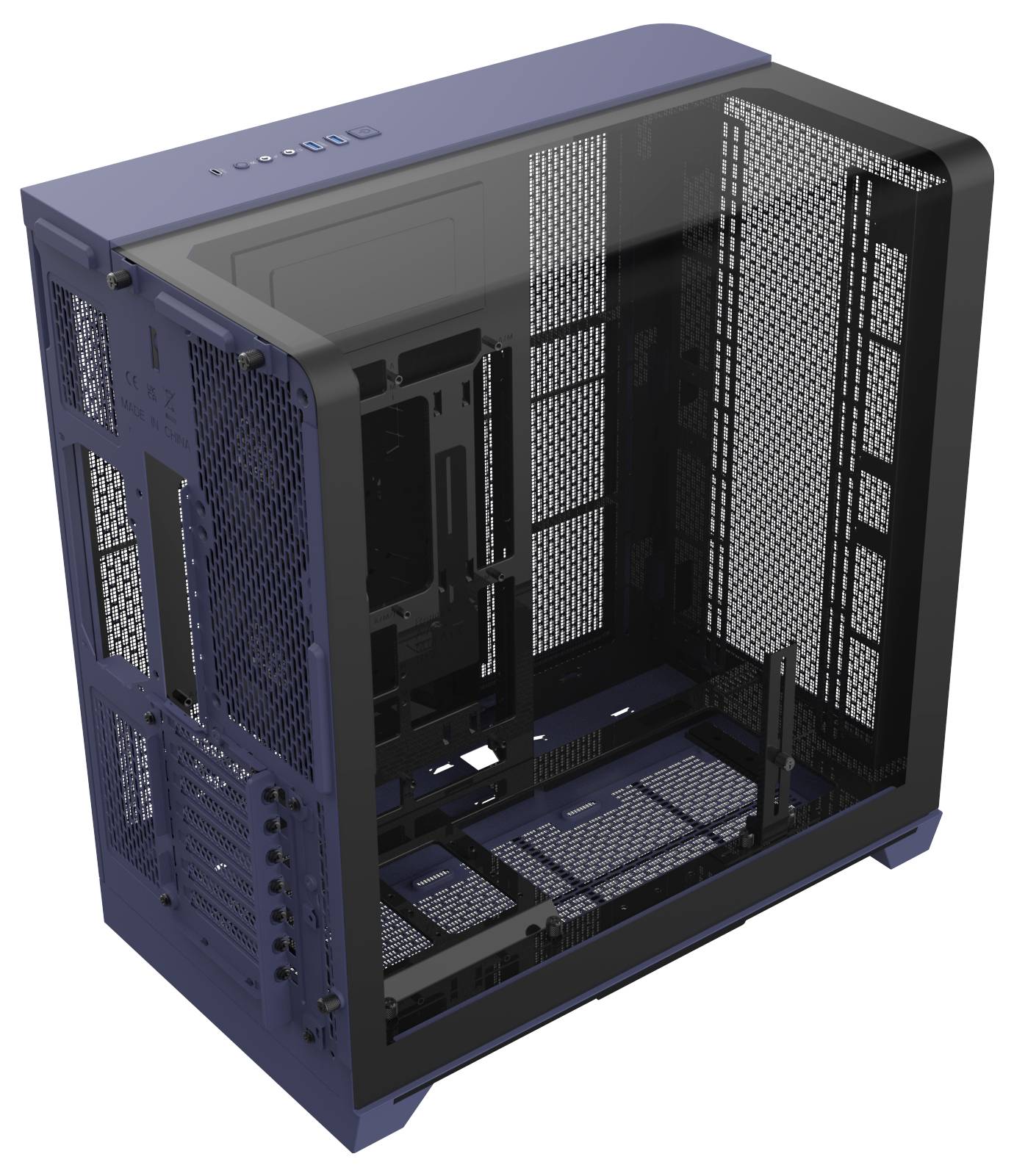 Thermaltake View 390 Air Future Dusk Boîtier PC bleu foncé filtre anti-poussière, éclairage intégré, 2 ventilateurs pré--3