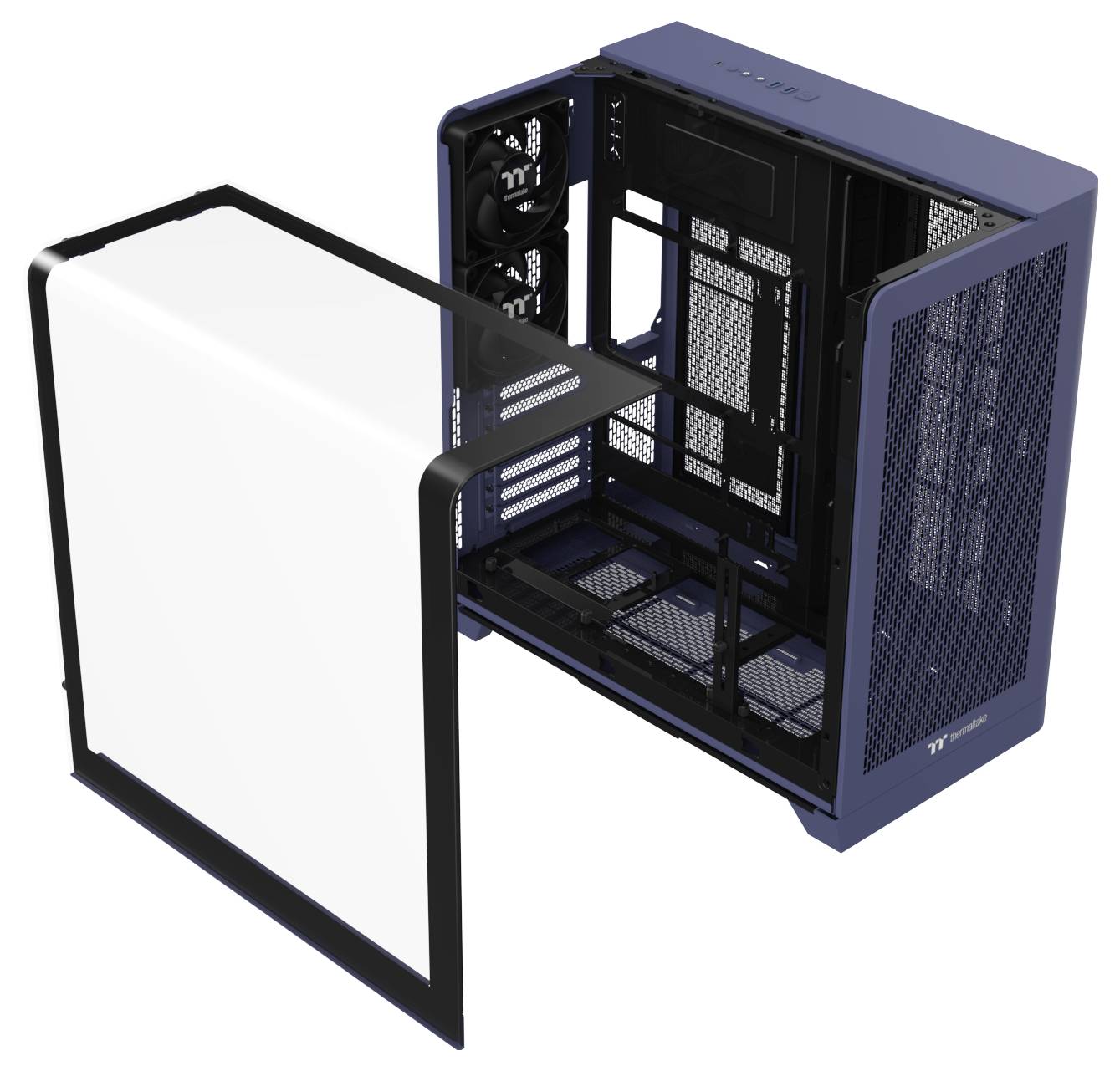 Thermaltake View 390 Air Future Dusk Boîtier PC bleu foncé filtre anti-poussière, éclairage intégré, 2 ventilateurs pré--20