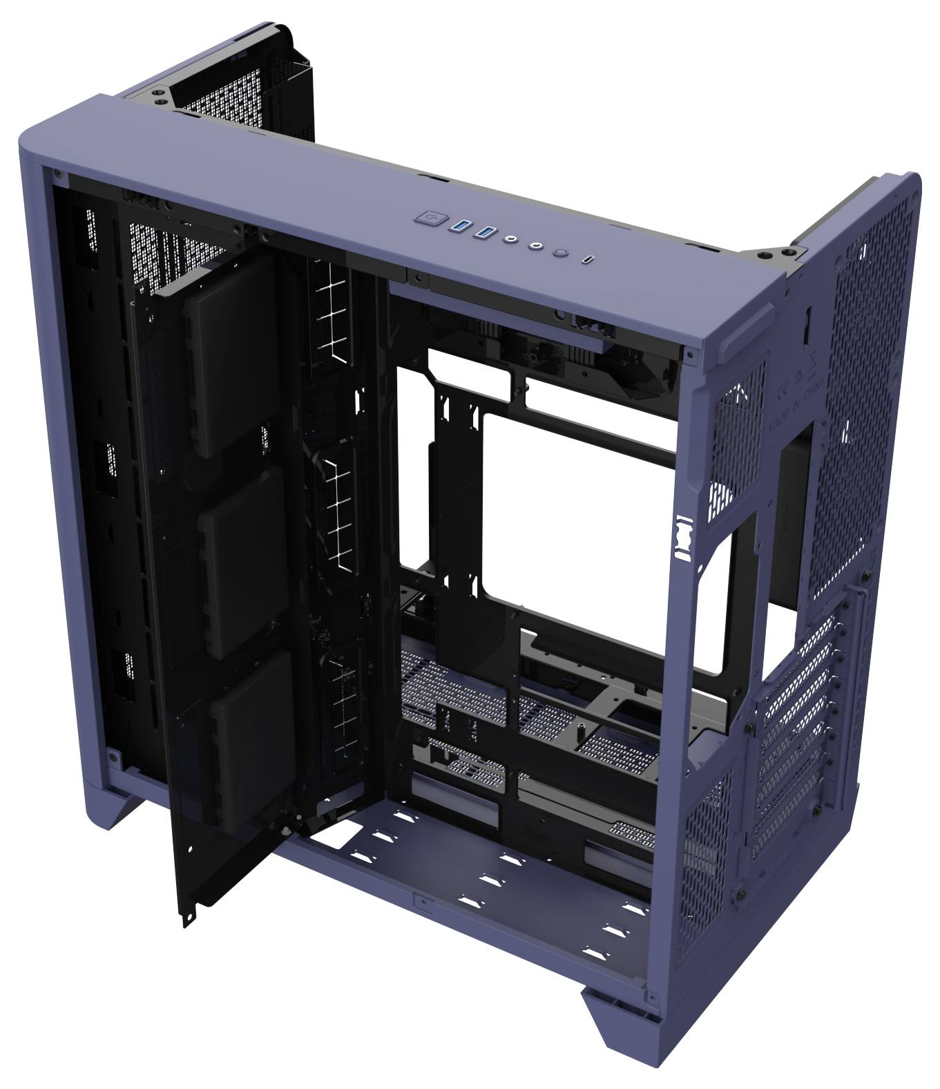 Thermaltake View 390 Air Future Dusk Boîtier PC bleu foncé filtre anti-poussière, éclairage intégré, 2 ventilateurs pré--23