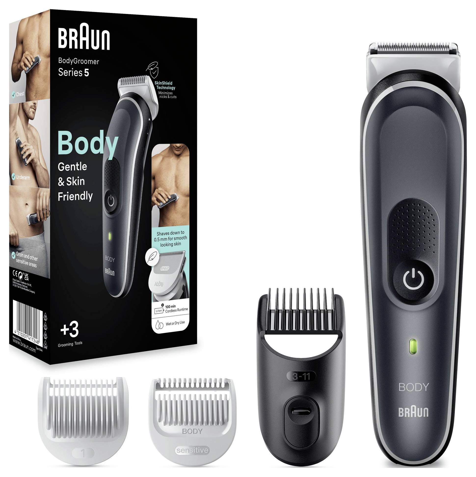 Braun BG5340 Tondeuse corps noir, argent-1