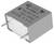 Un condensateur rectangulaire étiqueté « 0,33 µF, 310 Vac » avec deux connexions métalliques. Il est destiné à une utilisation dans les circuits électroniques, conformément aux normes de sécurité.