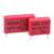 Deux condensateurs rectangulaires rouges avec des broches métalliques, étiquetés « WIMA MKP 10 1600V 0.01μF 650V~ ». Conviennent aux applications haute tension.