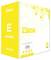 Emballage jaune et blanc pour le mini PC Zotac ZBOX série E, modèle EN27506TC. Comprend un motif hexagonal et le slogan « Propulser l'Avenir ».