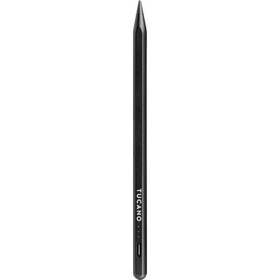 Un stylo à encre noire avec un design élégant et effilé, doté d'un port de charge USB-C situé à la base, présenté verticalement sur un fond blanc.