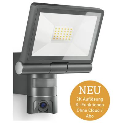 Lumière de sécurité extérieure avec caméra intégrée ; caractéristiques de résolution 2K, fonctions d'IA, aucun cloud ou abonnement requis.