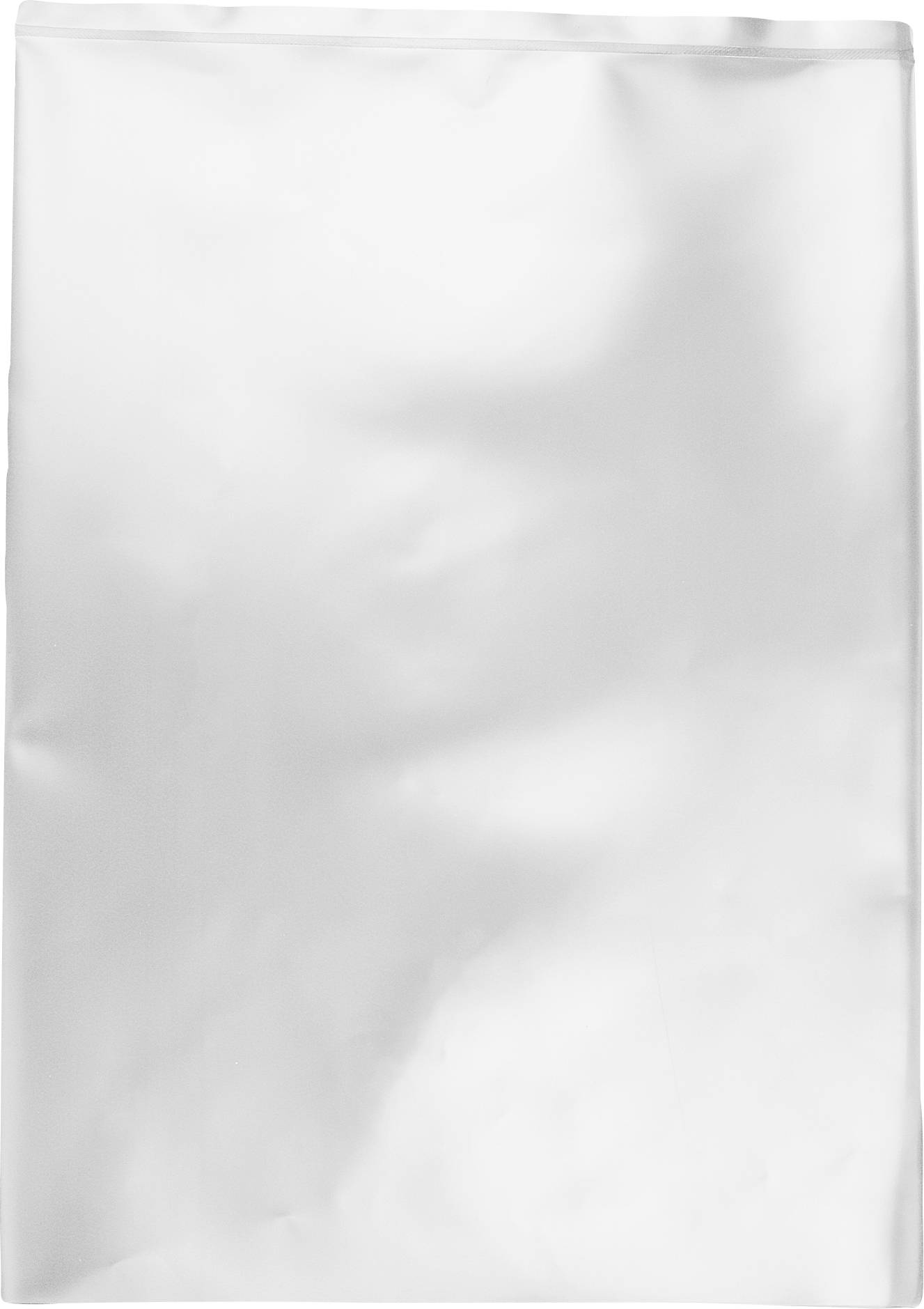 Une pochette vide en feuille d'argent avec un haut scellé, suggérant un emballage pour un produit. Aucune étiquette ou marque distincte n'est visible.