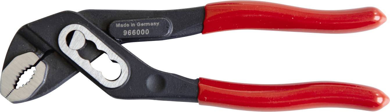 Pinces réglables à poignée rouge avec mâchoire noire, marquées « Fabriqué en Allemagne 966000 ».