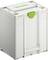 Un conteneur de rangement pour outils Festool blanc avec un verrou vert, arborant le logo 'Festool' sur le dessus.