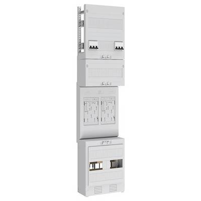 'Boîte de distribution électrique à compartiments multiples et disjoncteurs, conçue pour loger les composants de circuits électriques de manière sûre et sécurisée.'