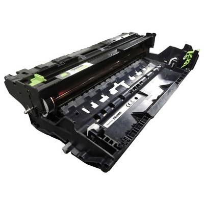 « Vue intérieure d'une cartouche de toner, présentant les composants mécaniques et le tambour métallique, utilisée pour l'impression dans les imprimantes laser. »