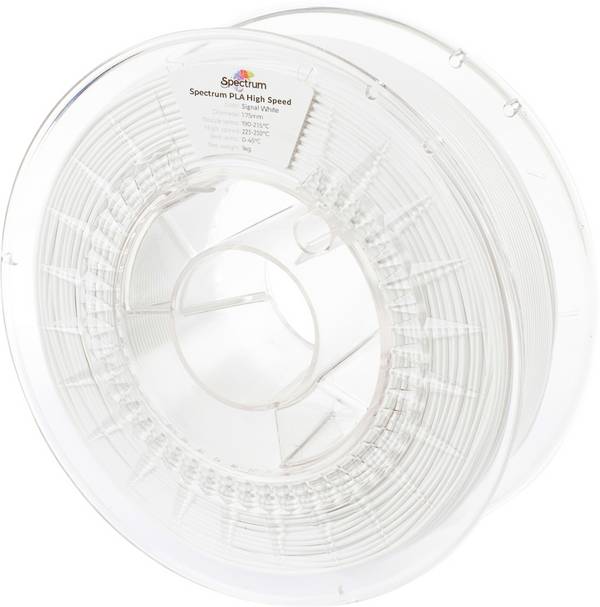 Spectrum Filaments 81047 PLA High Speed Filament PLA filament haute vitesse, rigidité élevée, résistance élevée à la traction 1.75 mm 1000 g Signal White, blanc  1 pc(s)