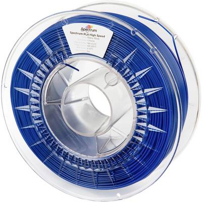 Un rouleau de filament PLA bleu étiqueté 'Spectrum PLA High Speed', destiné aux applications d'impression 3D.