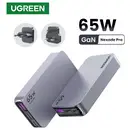 UGREEN Nexode Pro Adaptateur de charge 65 W USB-C® femelle, USB-C® femelle, USB-A femelle Power Delivery 3.0 gris intéri