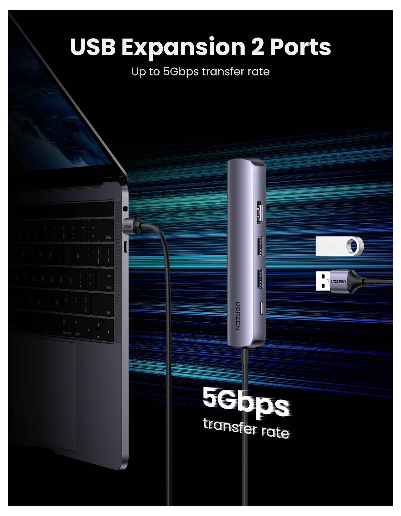 UGREEN Station d'accueil USB-C® 10919 Convient pour les marques: universel-5