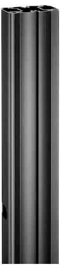 Un objet cylindrique noir brillant et élancé, avec des rainures verticales, probablement une colonne indépendante ou un poteau décoratif.