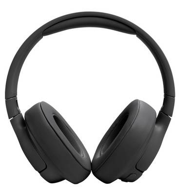 Casque audio noir supra-auriculaire avec coussinets d'oreille rembourrés, présenté sur un fond blanc.