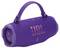 Un haut-parleur Bluetooth cylindrique violet avec une poignée, arborant le logo 'JBL' en rouge, bien en évidence sur sa surface.