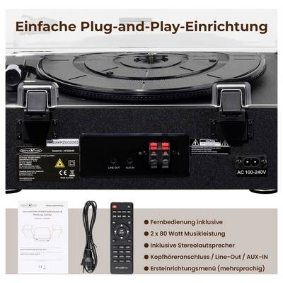 Reflexion Tuner Hi-Fi pour radio Internet noir, marron DAB+, Lecteur CD, Bluetooth®, avec enceintes-13