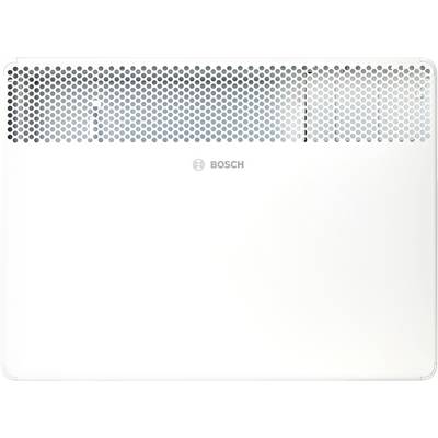 Un radiateur de panneau Bosch blanc avec un sommet perforé pour la ventilation, présentant un design minimaliste.