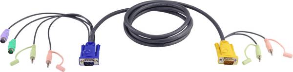 ATEN Câble KVM 5m PS/2 avec SPHD 3 en 1 et audio - 5 m - PS/2 - PS/2 - VGA - Noir - HDB-15 - 2 x 3.5mm - 2 x PS/2