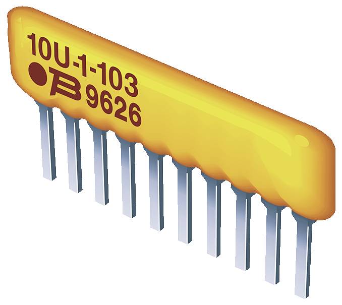 'Puce en céramique orange avec broches argentées marquée 10U-1-103, symbole B, 9626.'