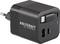 Un chargeur noir Voltcraft UC-45W002 doté de ports USB-A, USB-C1 et USB-C2 est présenté, convenant à divers appareils.