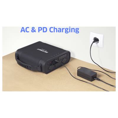 VOLTCRAFT VC-GP40 Powerbank (batterie supplémentaire) 36000 mAh Power Delivery 3.0 LiFePO 4 noir lampe de poche LED, aff-10