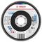 Disque de meulage Bosch étiqueté 'UNIVERSAL BRAND FIT', diamètre de 125 mm, 80 m/s, avec symbole d'utilisation multi-matériaux, icônes de sécurité affichées.