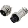 TRU COMPONENTS TC-13895636 Connecteur rond mâle, Contact femelle Nombre total de pôles: 3 Série (connecteur rond): GX16 1 set