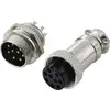 TRU COMPONENTS TC-13895660 Connecteur rond mâle, Contact femelle Nombre total de pôles: 9 Série (connecteur rond): GX16 1 set