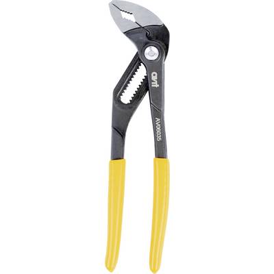 Une paire de pinces réglables avec des mâchoires dentelées et des poignées en caoutchouc jaune, utilisées pour saisir et faire tourner des objets de différentes tailles.