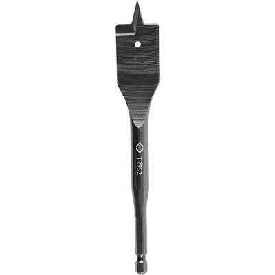 Un foret plat avec une pointe acérée, étiqueté '17x82', utilisé pour percer des trous dans le bois, doté d'un mandrin hexagonal pour une fixation stable.