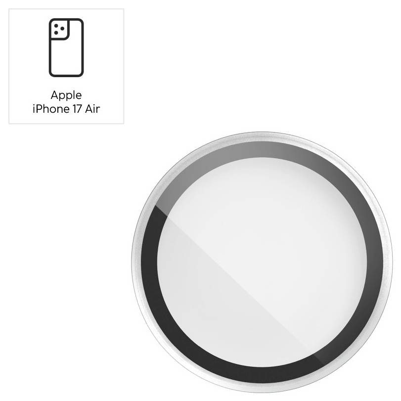 Une vue de dessus de l'arrière d'un « Apple iPhone 17 Air », présentant un design minimaliste simple avec un module caméra circulaire.