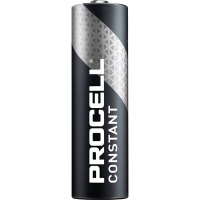 « Une batterie Procell Constant noire avec un motif géométrique et un texte de marque blanc s'étendant verticalement le long du côté. »