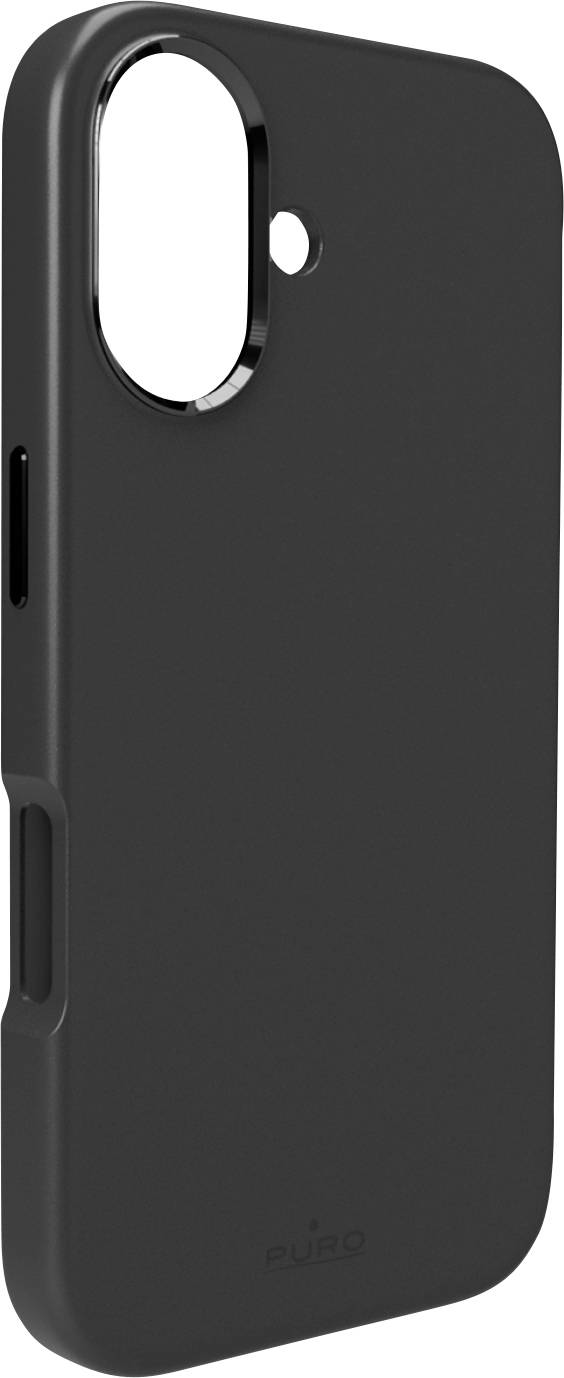 Un étui pour smartphone élégant, noir, avec une découpe pour l'appareil photo et les boutons, offrant une protection de base et du style pour l'appareil.