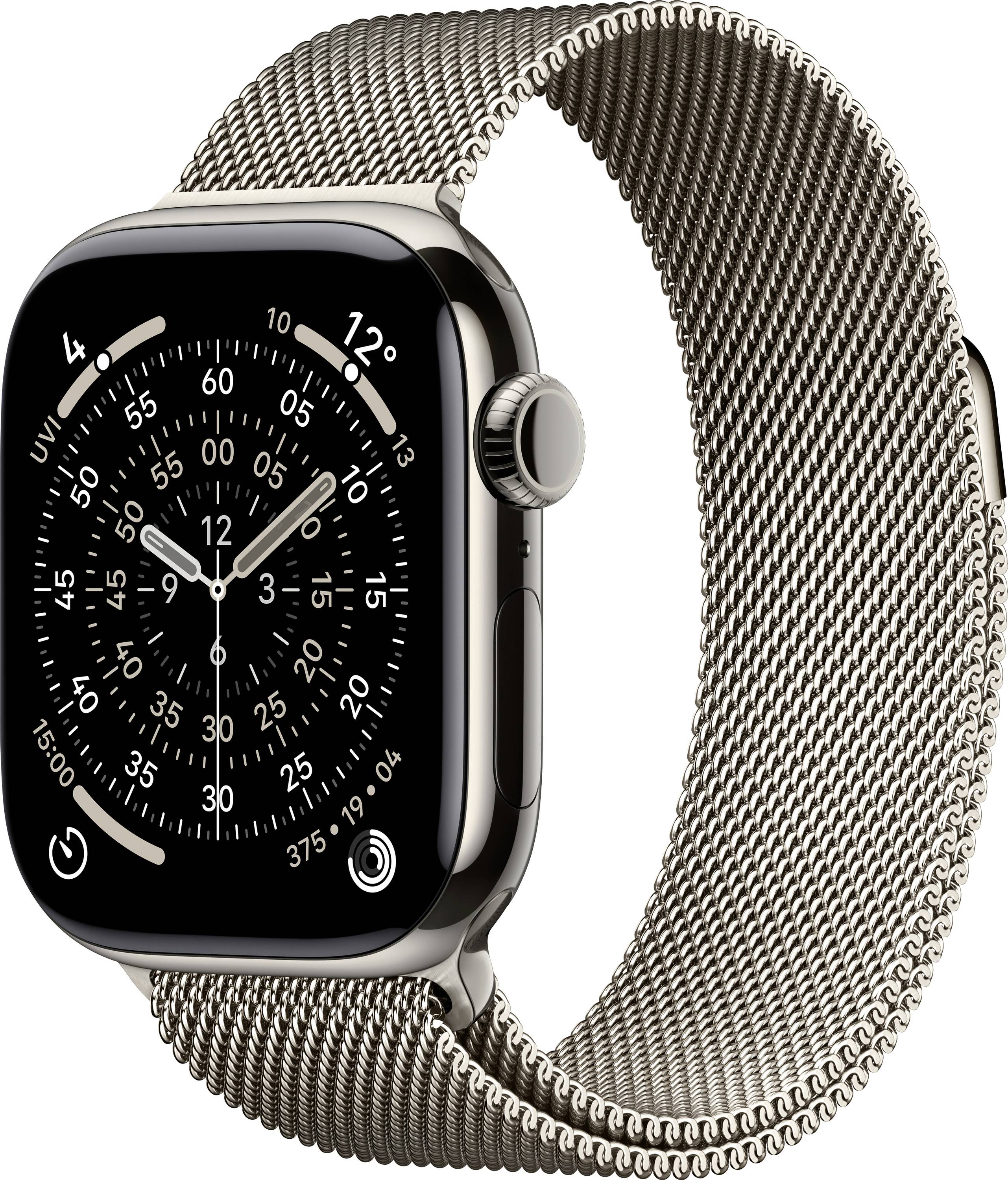 Apple Watch Series 11 GPS + Cellular 42 mm boîtier en titane Milanese Loop naturel M/L-0