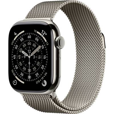 Apple Watch Series 11 GPS + Cellular 42 mm boîtier en titane Milanese Loop naturel M/L-0