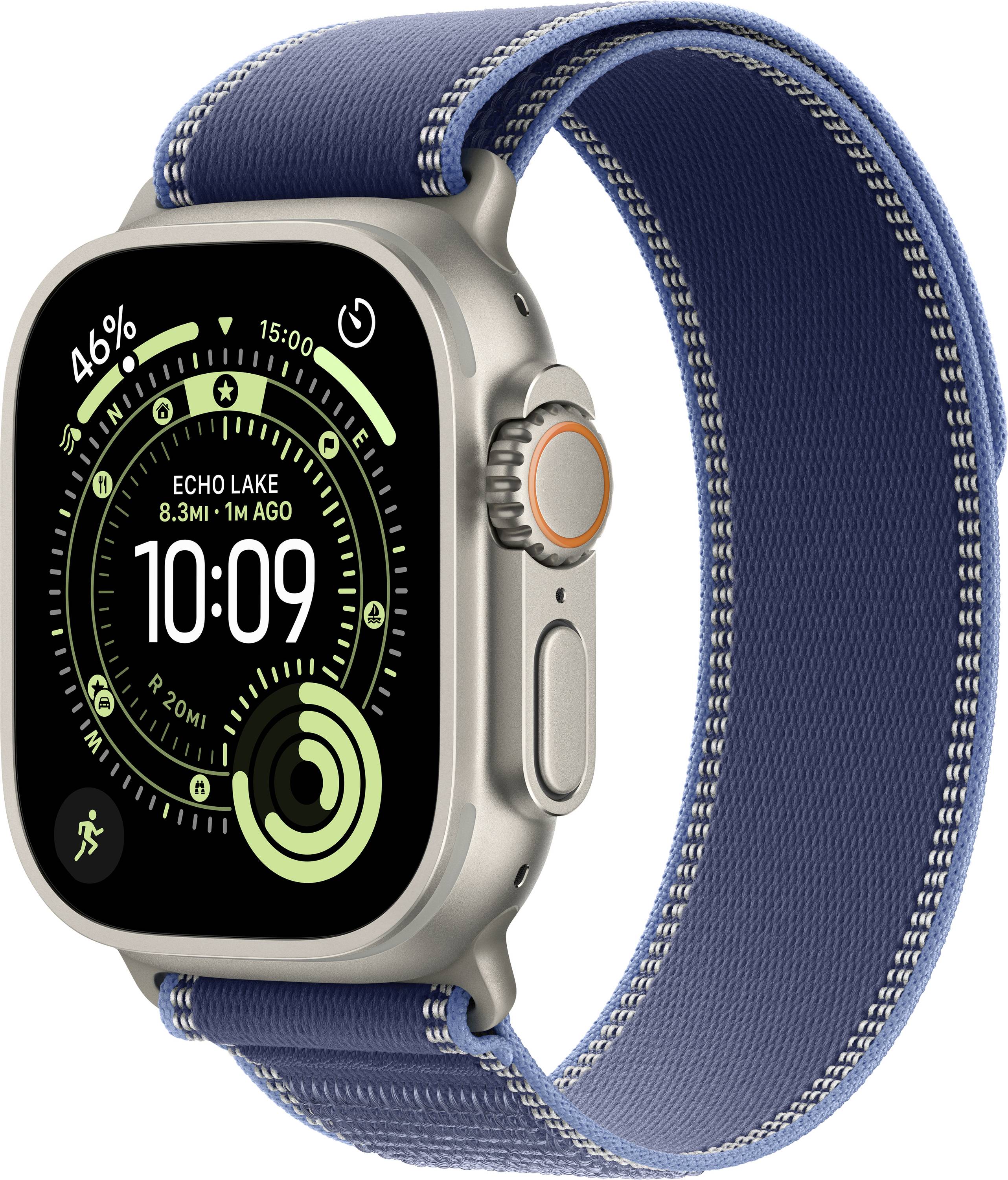 Apple Watch Ultra 3 GPS + Cellular 49 mm boîtier en titane Trail Loop bleu/bleu-ciel S/M-0