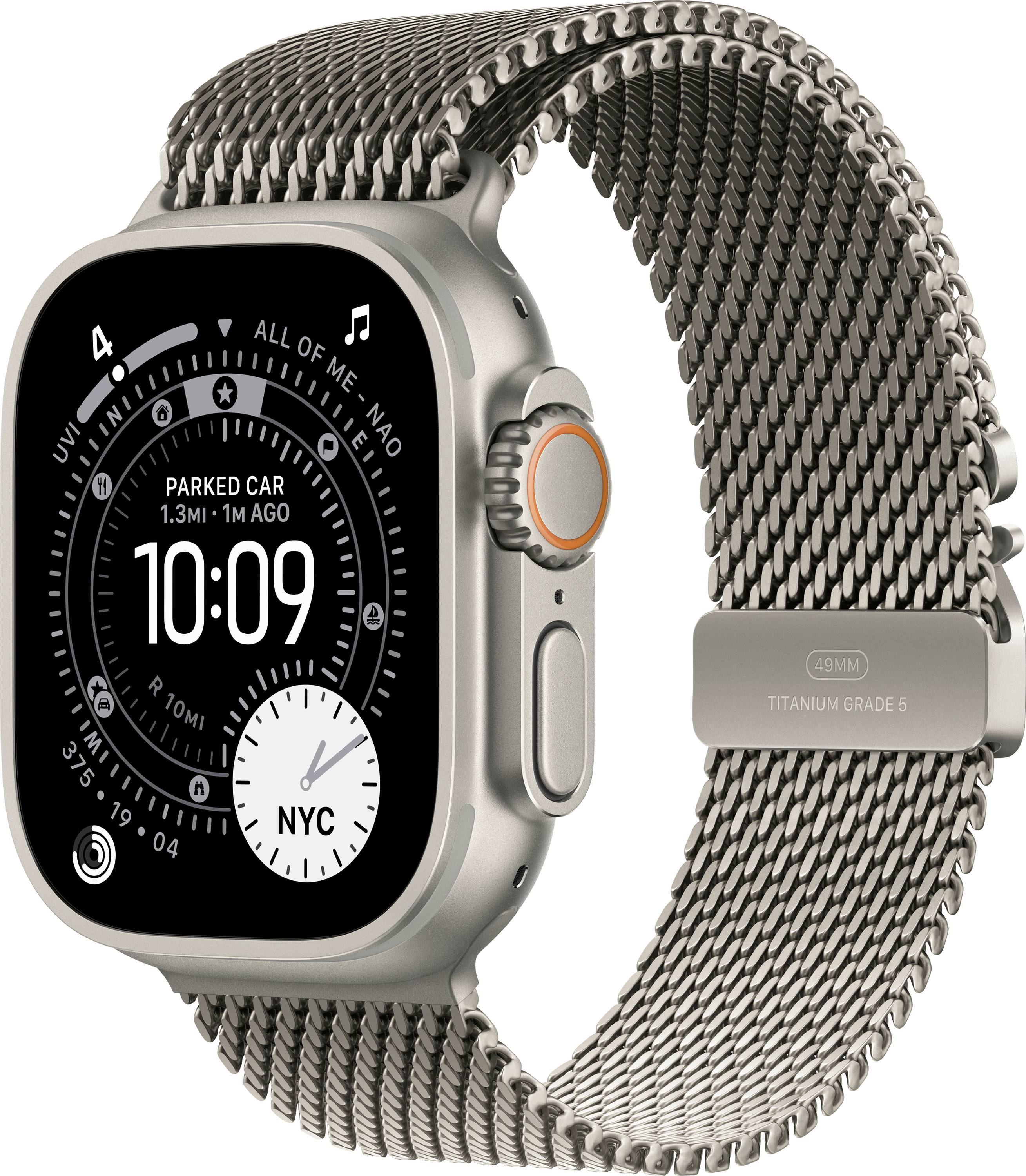 Apple Watch Ultra 3 GPS + Cellular 49 mm boîtier en titane Milanese Loop naturel S-0