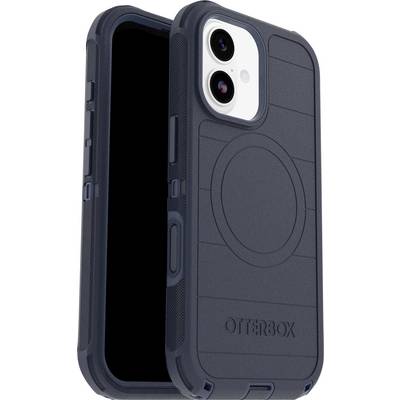 « Un étui de téléphone OtterBox bleu avec un motif circulaire à l'arrière, conçu pour protéger les smartphones, présenté en position inclinée. »