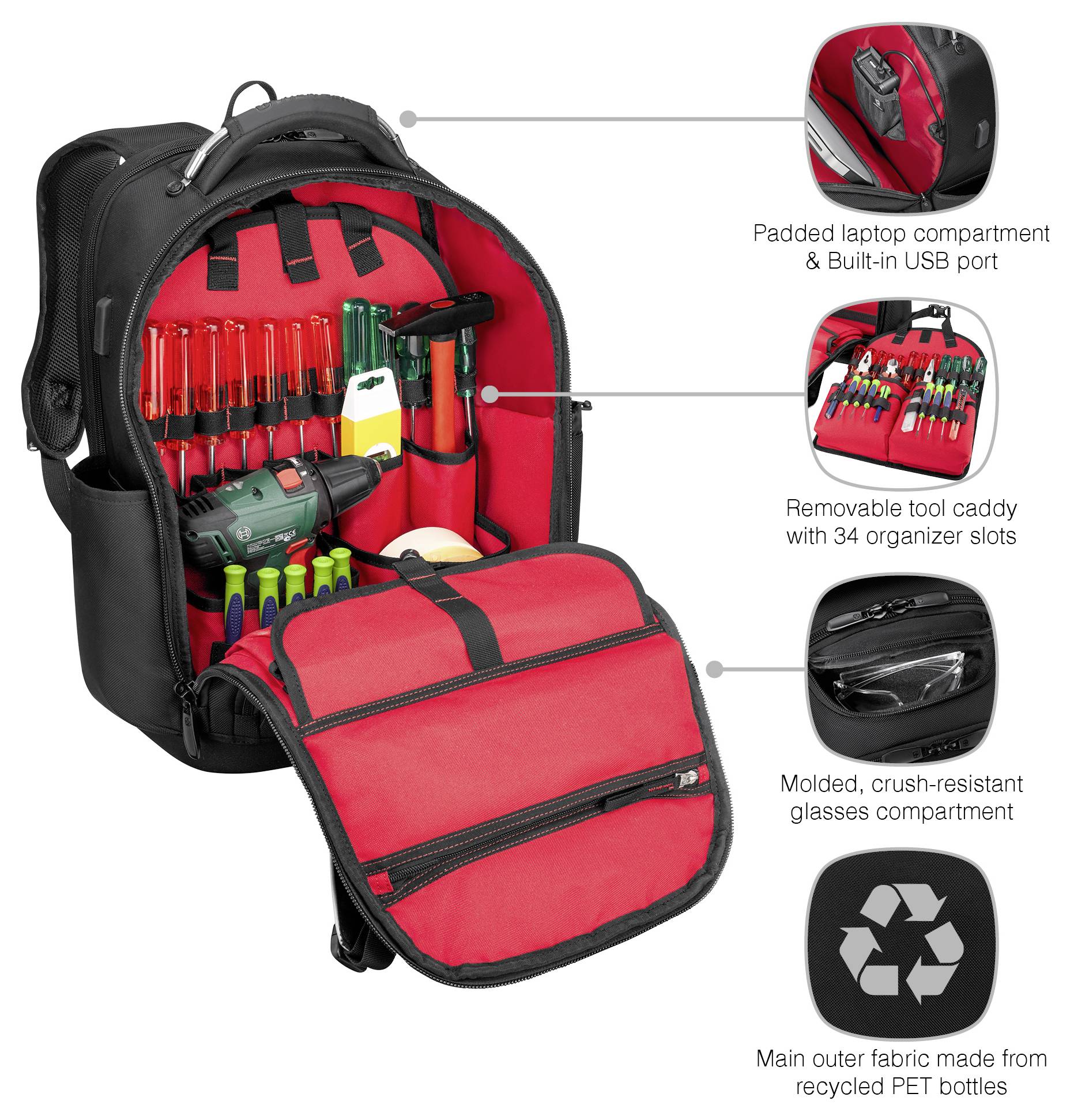 Wenger Sac à dos Tool Backpack Pro Dimension maximale: 43,2 cm (17") noir-22