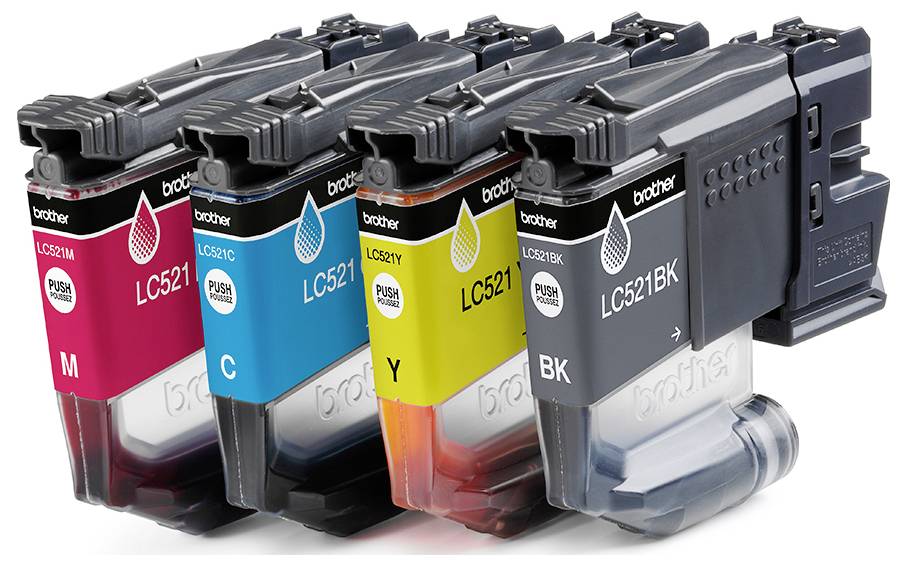 Brother Encre Brother LC521 Value Pack - 4er-Pack - Sc d'origine pack bundle cyan, jaune, magenta, noir LC521VAL-2